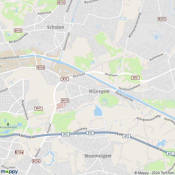 La carte pour la ville de 2110 Wijnegem