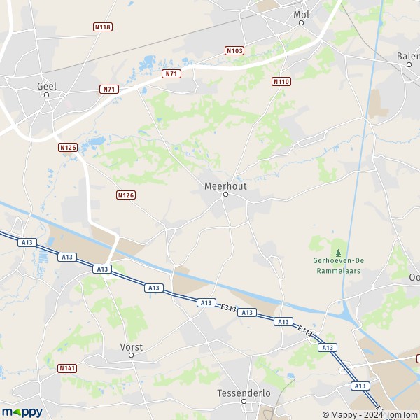 La carte pour la ville de 2450 Meerhout
