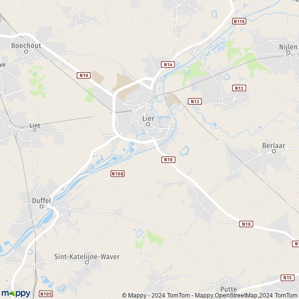 La carte pour la ville de 2500-2530 Lierre