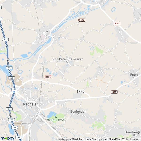 La carte pour la ville de 2860-2861 Sint-Katelijne-Waver