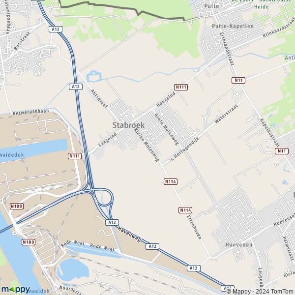 La carte pour la ville de 2940 Stabroek