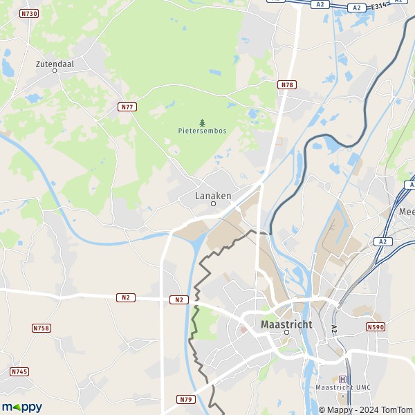 La carte pour la ville de 3620-3621 Lanaken
