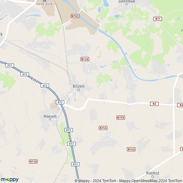 La carte pour la ville de 3740-3746 Bilzen