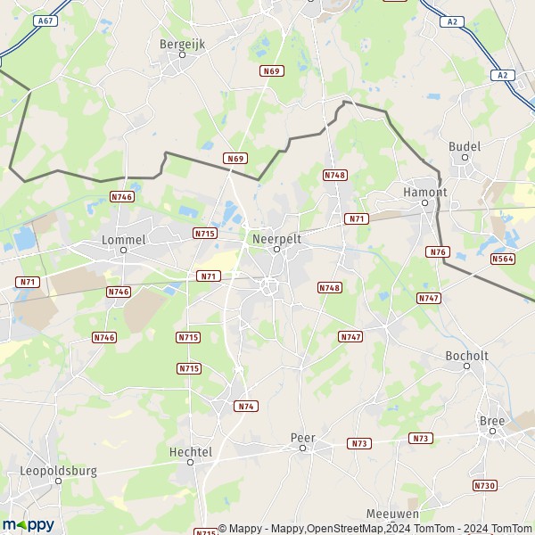 La carte pour la ville de Neerpelt, 3910 Pelt