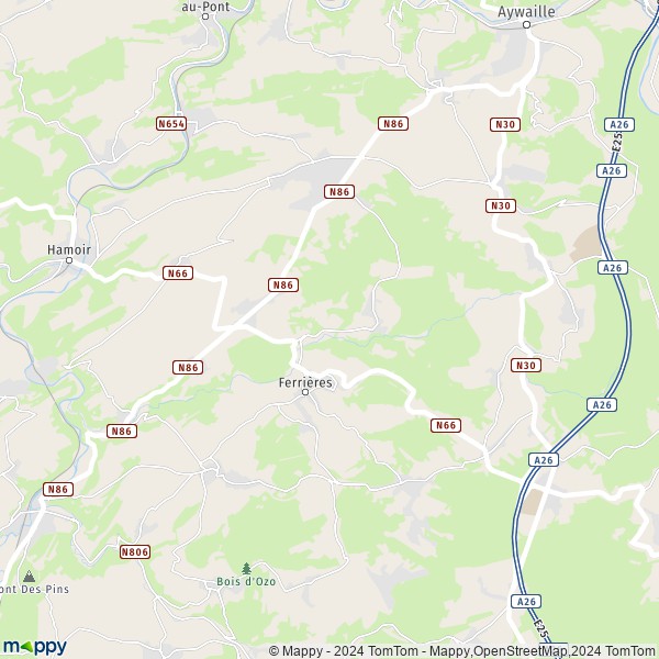 La carte pour la ville de 4190 Ferrières
