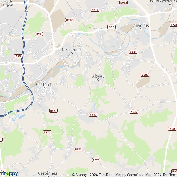 La carte pour la ville de 6250 Aiseau-Presles