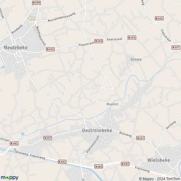 La carte pour la ville de 8780 Oostrozebeke