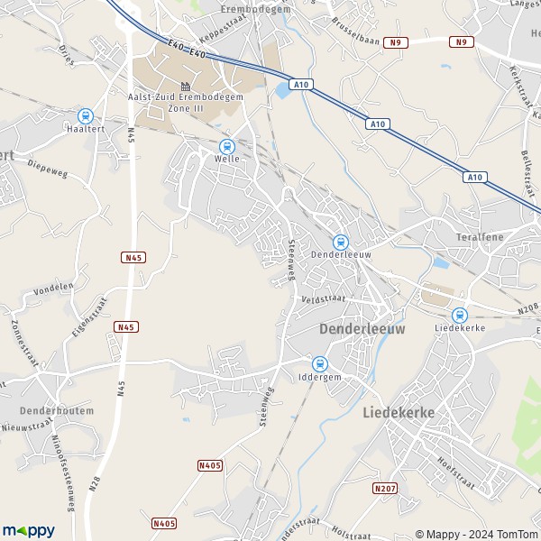 La carte pour la ville de 9470-9473 Denderleeuw