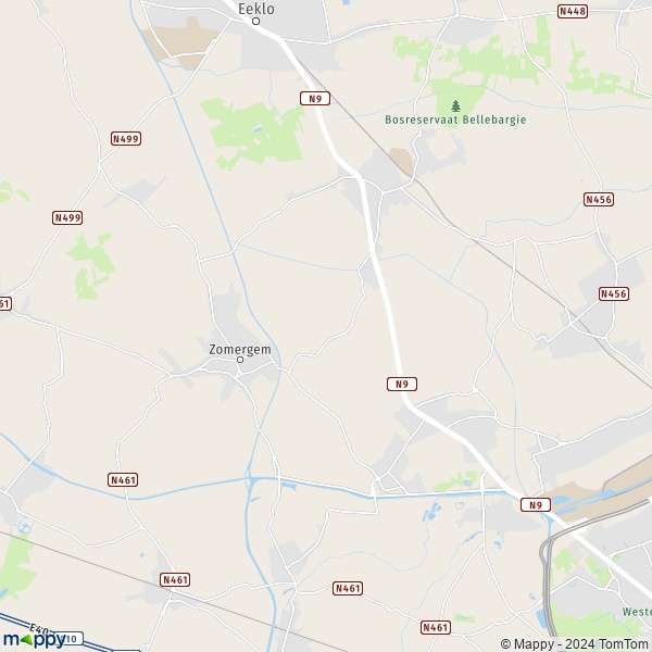 La carte pour la ville de Waarschoot, 9950 Lievegem