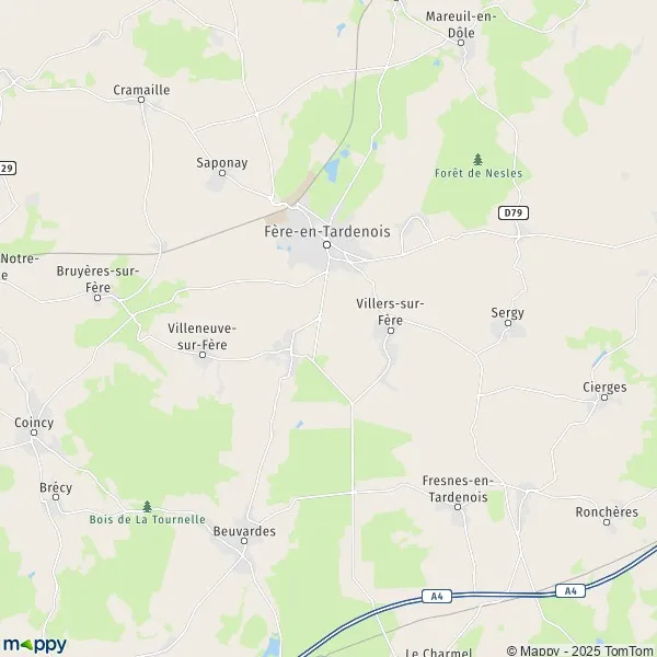 Plan F re en Tardenois Carte De F re en Tardenois 02130 Et Infos 