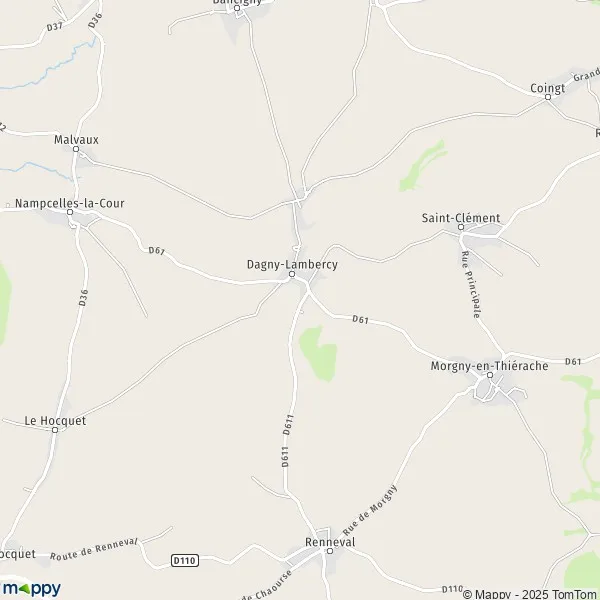 Plan DagnyLambercy carte de DagnyLambercy (02140) et infos pratiques