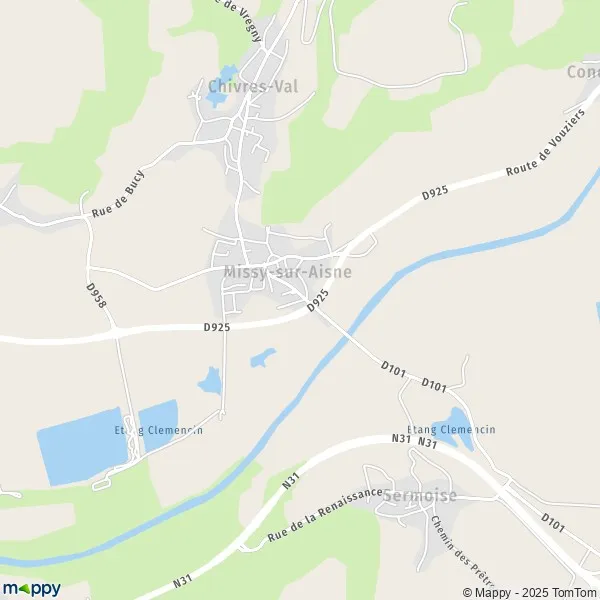 Plan MissysurAisne carte de MissysurAisne (02880) et infos pratiques
