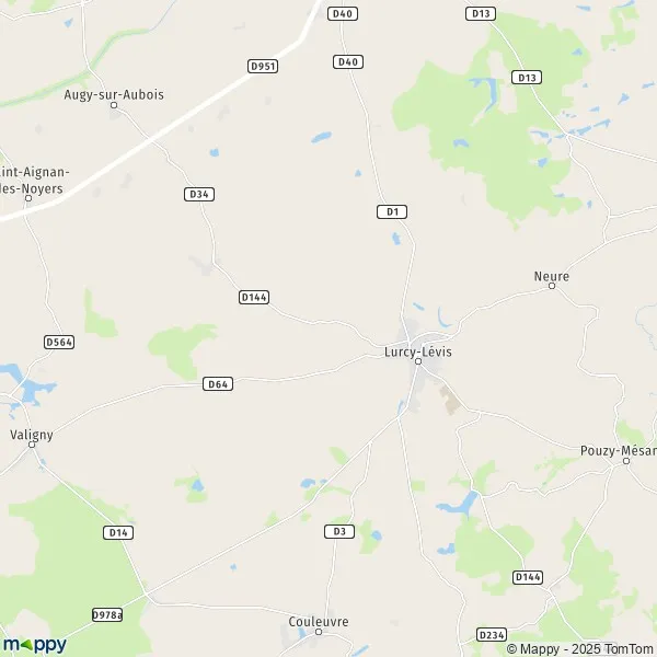 Plan LurcyLévis carte de LurcyLévis (03320) et infos pratiques