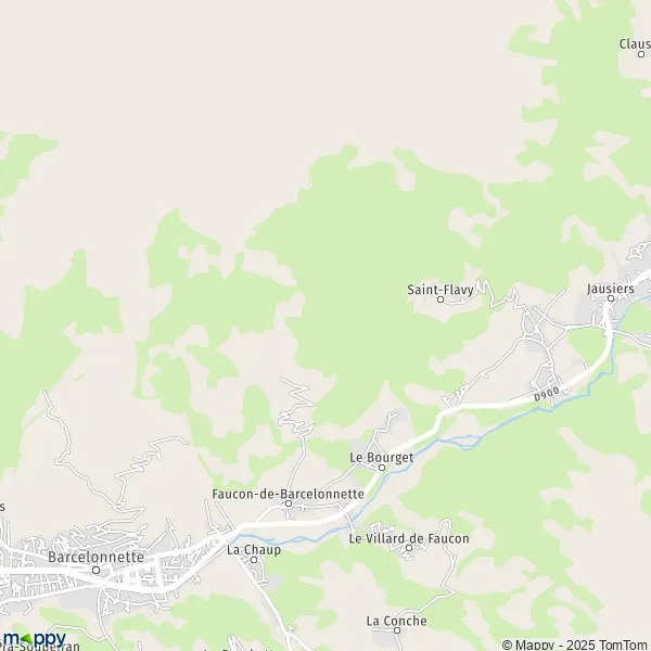 La carte pour la ville de Faucon-de-Barcelonnette 04400