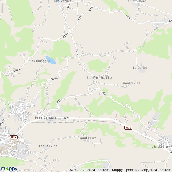 La carte pour la ville de La Rochette 05000