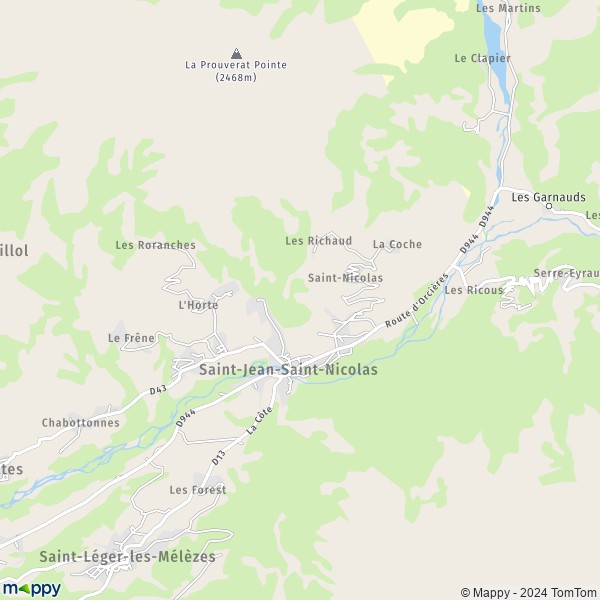 La carte pour la ville de Saint-Jean-Saint-Nicolas 05260
