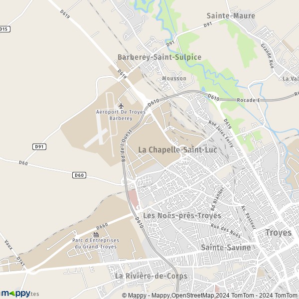 La carte pour la ville de La Chapelle-Saint-Luc 10600