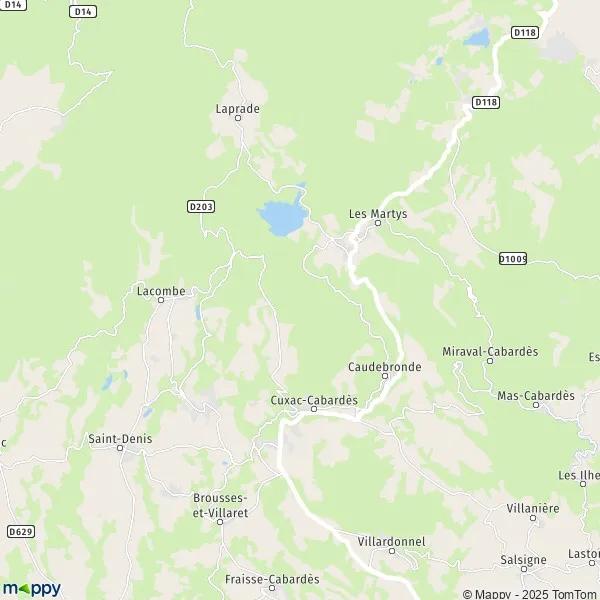Plan CuxacCabardès carte de CuxacCabardès (11390) et infos pratiques