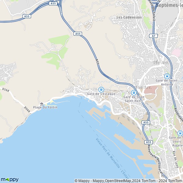 La carte pour la ville de 16e Arrondissement, Marseille