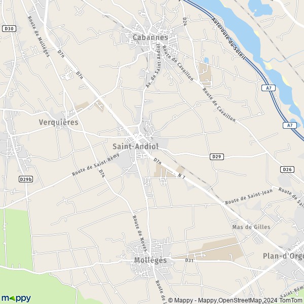La carte pour la ville de Saint-Andiol 13670