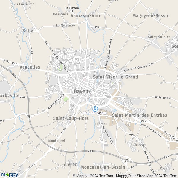 La carte pour la ville de Bayeux 14400