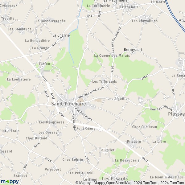 La carte pour la ville de Saint-Porchaire 17250