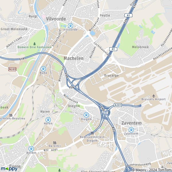 La carte pour la ville de 1830-1931 Machelen