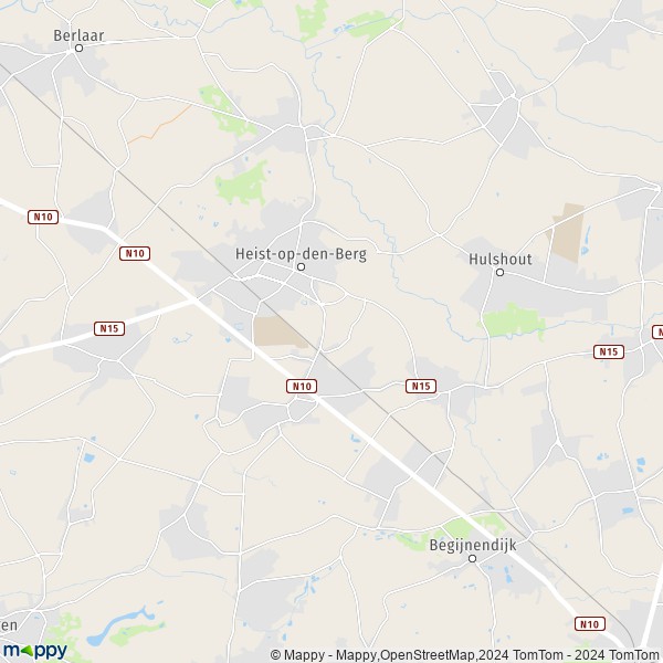 La carte pour la ville de 2220-2223 Heist-op-den-Berg