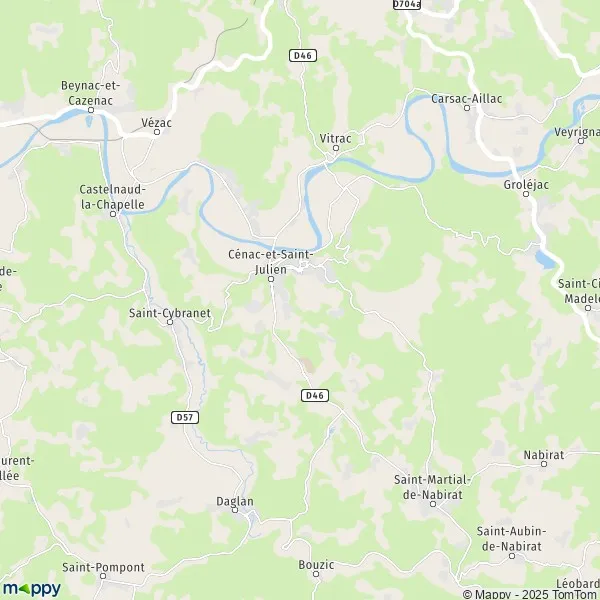 Plan CénacetSaintJulien carte de CénacetSaintJulien (24250) et