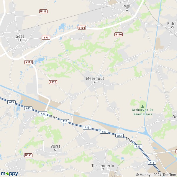La carte pour la ville de 2450 Meerhout