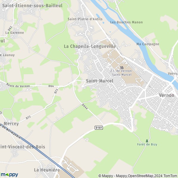 La carte pour la ville de Saint-Marcel 27950