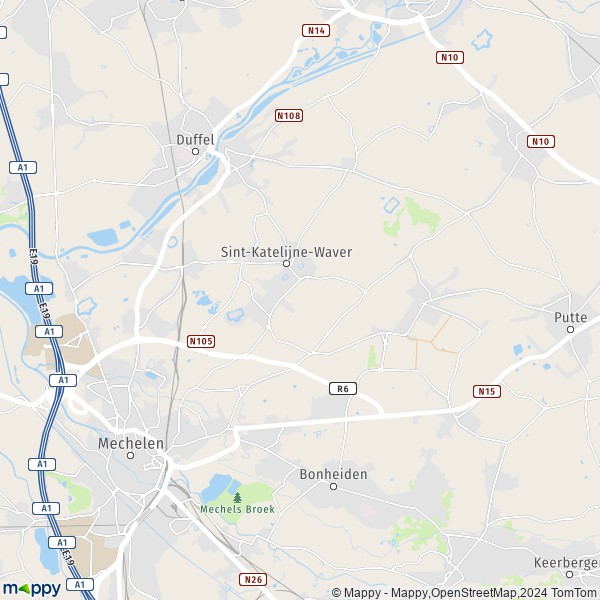 La carte pour la ville de 2860-2861 Sint-Katelijne-Waver