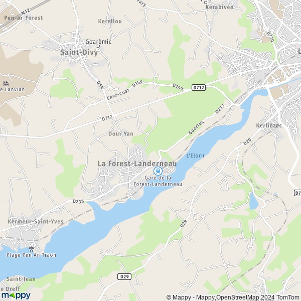 La carte pour la ville de La Forest-Landerneau 29800
