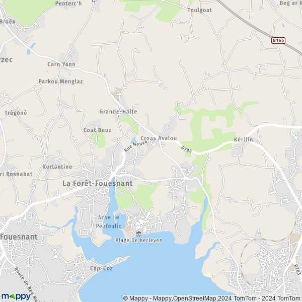 La carte pour la ville de La Forêt-Fouesnant 29940