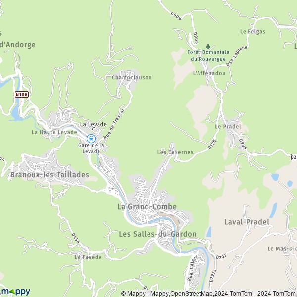 La carte pour la ville de La Grand-Combe 30110