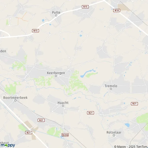 La carte pour la ville de 3140 Keerbergen