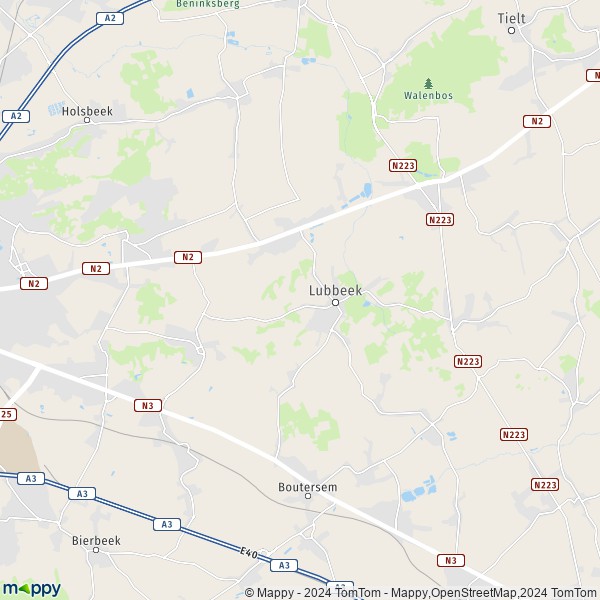 La carte pour la ville de 3210-3360 Lubbeek