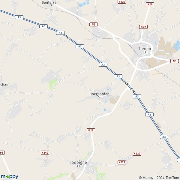 La carte pour la ville de 3300-3321 Hoegaarden