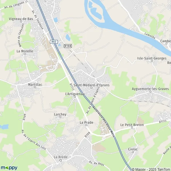 La carte pour la ville de Saint-Médard-d'Eyrans 33650