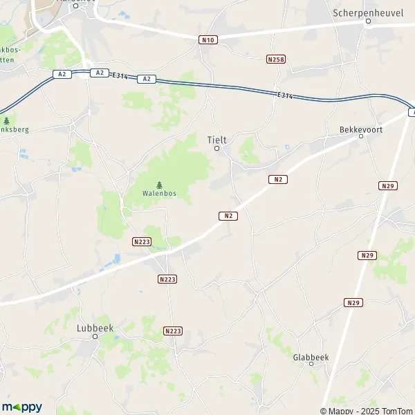 La carte pour la ville de 3390-3460 Tielt-Winge