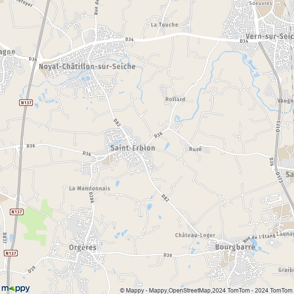 La carte pour la ville de Saint-Erblon 35230