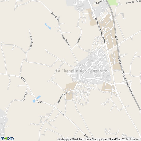 La carte pour la ville de La Chapelle-des-Fougeretz 35520
