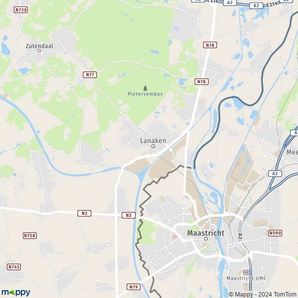 La carte pour la ville de 3620-3621 Lanaken
