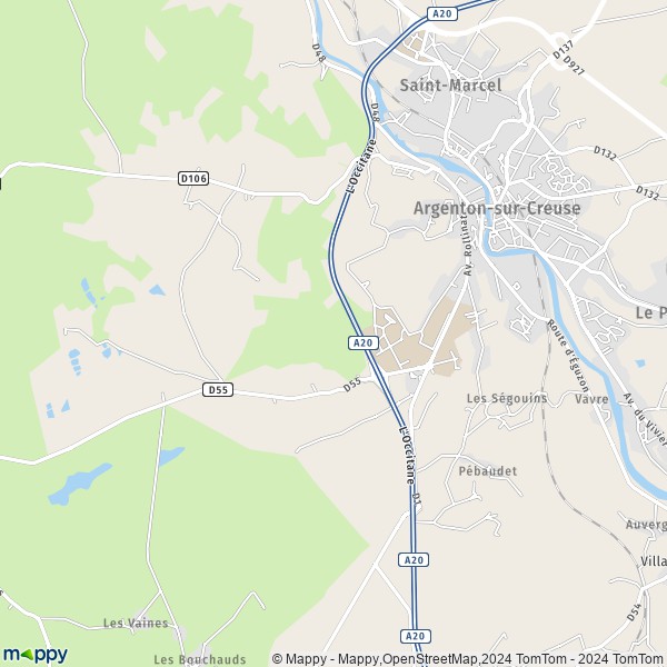 La carte pour la ville de Argenton-sur-Creuse 36200