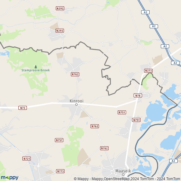 La carte pour la ville de 3640 Kinrooi