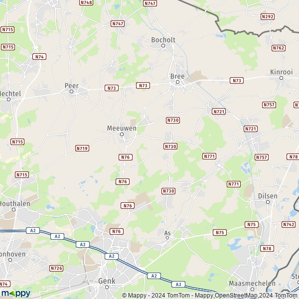 La carte pour la ville de Opglabbeek, 3660 Oudsbergen