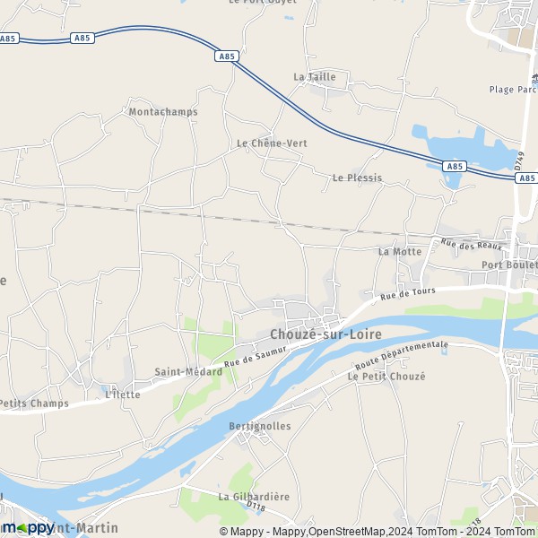 La carte pour la ville de Chouzé-sur-Loire 37140