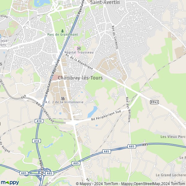 La carte pour la ville de Chambray-lès-Tours 37170