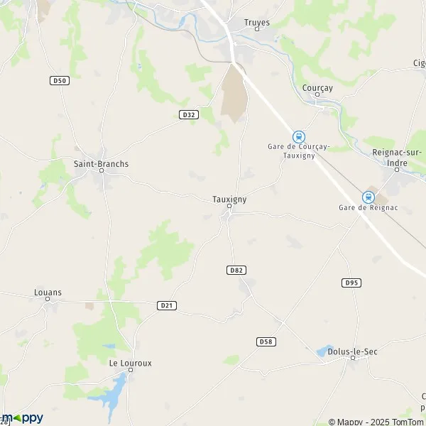 Plan TauxignySaintBauld carte de TauxignySaintBauld (37310) et