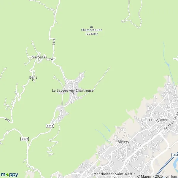 Plan Le SappeyenChartreuse carte de Le SappeyenChartreuse (38700